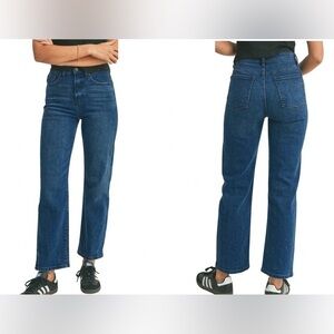 Just black denim cigarette jeans in dark indigo color